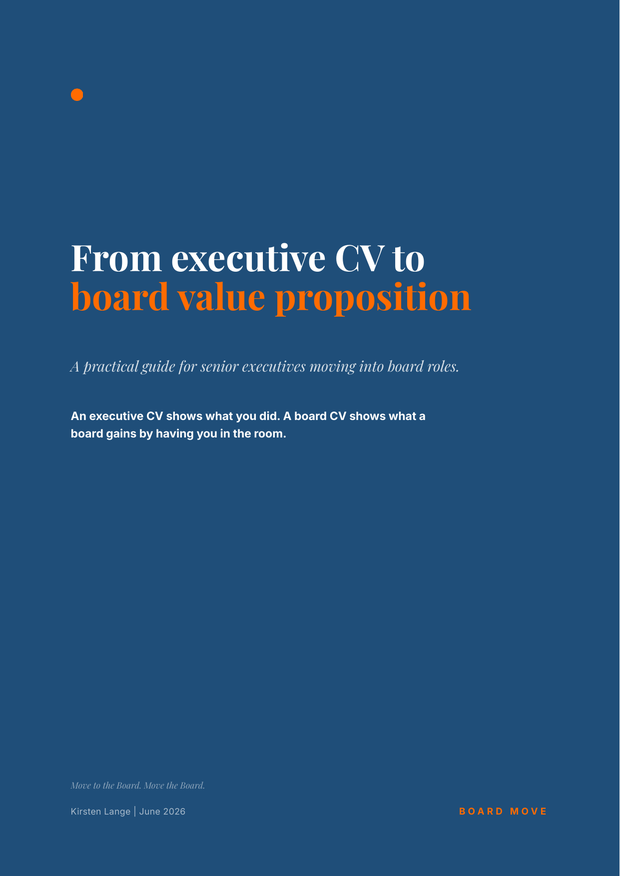 From executive CV to board value proposition Cover